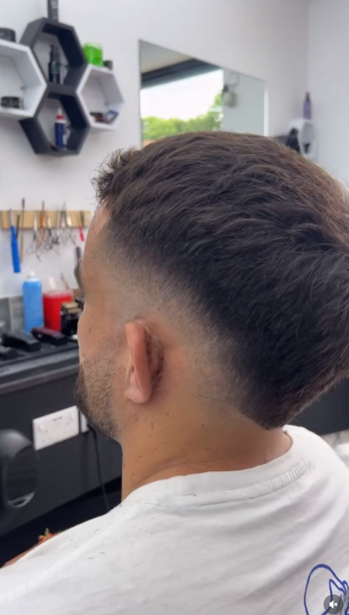 Finished fade haircut at Emin's Barbershop