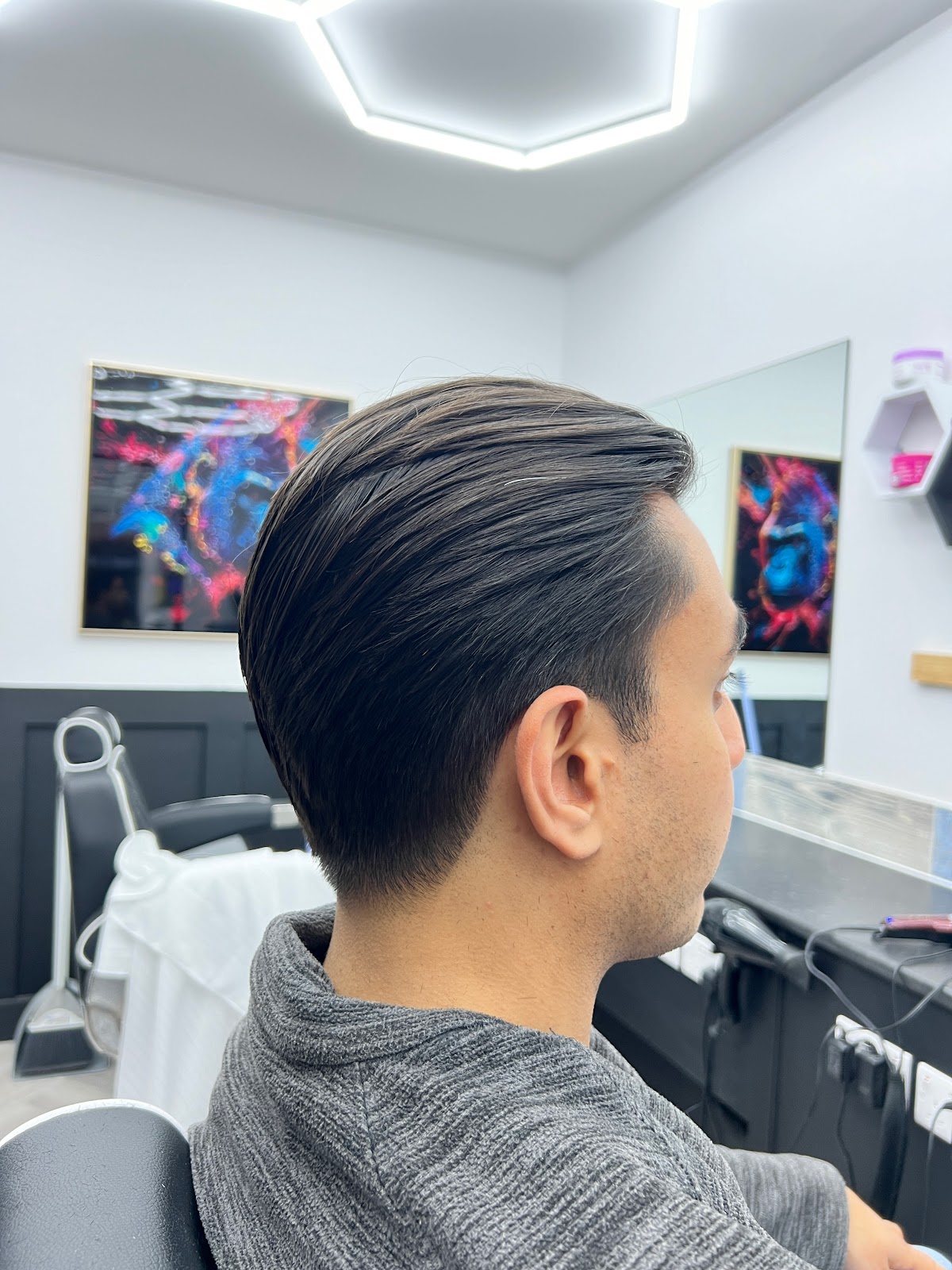 Finished classic hairstyle at Emin's Barbershop